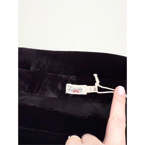 Faherty Womens Black Stretch Silk-Blend Velvet Ina Slip Skirt Size Small NWT - Picture 5 of 6